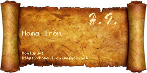 Homa Irén névjegykártya